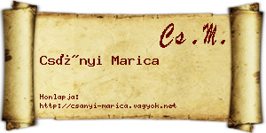 Csányi Marica névjegykártya
